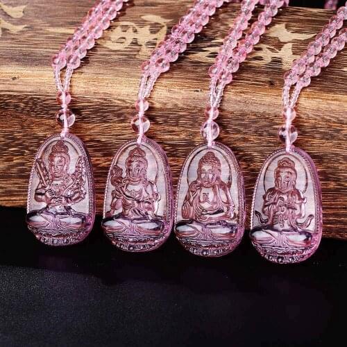 Fashion Natural Carved Drop Pendant Necklace Amulet Lucky Pendant Maitreya Auspicious Necklace Jewelry Women Men