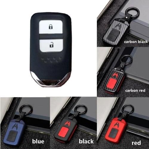 Fashion ABS+Silica Gel Carbon Fiber Car Remote Key Case Cover For Honda 2016 2017 CRV Pilot Accord Civic Fit Freed