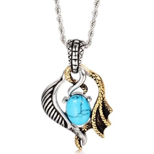 Europe and the United States retro fashion stainless steel necklace mens pendant