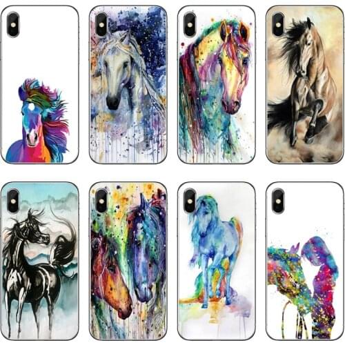 Watercolor Horse Soft Phone Case For Samsung Galaxy A71 A70 A60 A51 A50 A41 A40 A31 A30 A20E A21S A12 A10 A7 A5 A3