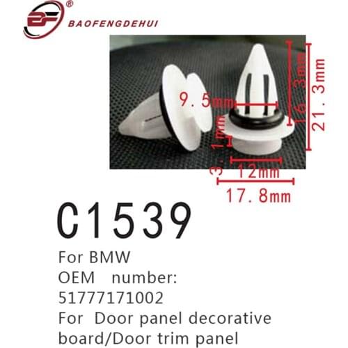 Board Clips For BMW X3 F25 X4 F26 X5 E70 F15 X6 E71 E72 X6 F16 Mini R60 R61 51777171002 Door Trim Panel Car Fastener Buckle