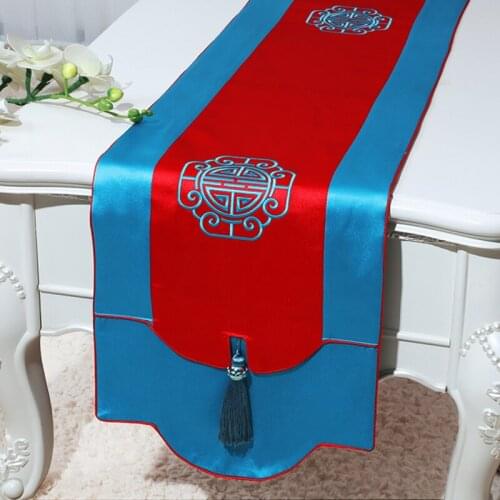 New modern classical damask table runner tassels table cloth cabinet cover bed runner cabinet cover decorative party home hotel