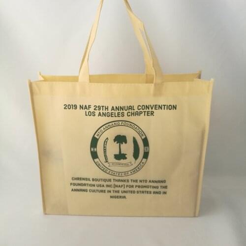 Wholesale 1000pcs/lot Reusable Beige Non Woven Tote Shopping Bag Handbag for Shoes Clothes Gifts Packaging Trade Show Promotion