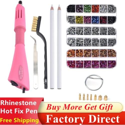 Portable Hot Fix Rhinestone Pen DIY Heat Press Crystal Applicator For Dresses Garment Bag Shoes Clothing Drill Point Accessories