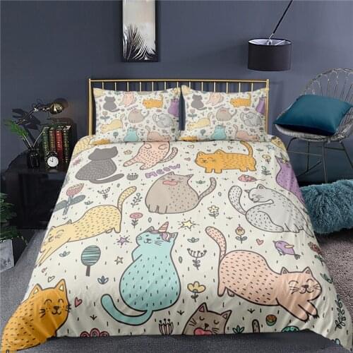 Luxury 3D Cartoon Sloth Print Home Living Comfortable Duvet Cover Pillowcase Kid Bedding Set Queen and King EU/US/AU/UK Size