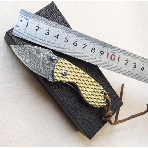 Hand Tools fruit knife, Camping outdoor survival knife, Damascus folding knife, Gift Knife for Collection