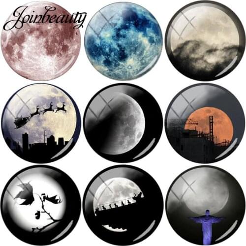 JOINBEAUTY Nebula Necklace Galaxy Space Glass Photo 25mm Glass Dome Flatback Beads For Keychain Necklace Jewelry Making