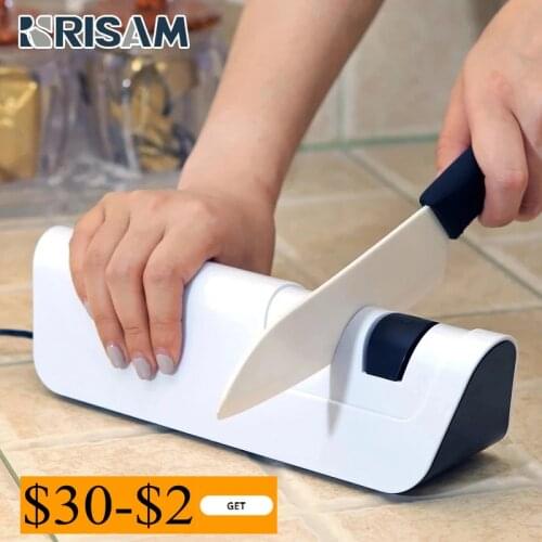 RISAM knife Sharpener electric Diamond grinding wheels 2 stages Apex blade Suitable for ceramic knives Fixed angle Whetstone