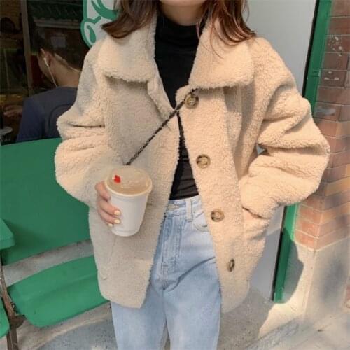 Sweet Solid Color Harajuku Winter Women Hoodie Long Sleeve Keep Warm Outside Wearing Buttons Female Korean Cute Wild Sweatshirt