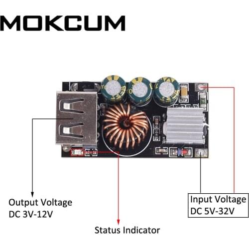 QC 3.0 5-32V USB DC-DC Buck Converter Mobile Phone Quick Charge Circuit Board Step Down Module Compatiable FCP Qualcomm ViVo