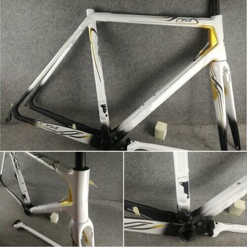 2021 White Black C64 Frame Carbon Road Bike Frames Full Carbon Fiber Bicycle Frameset BB386