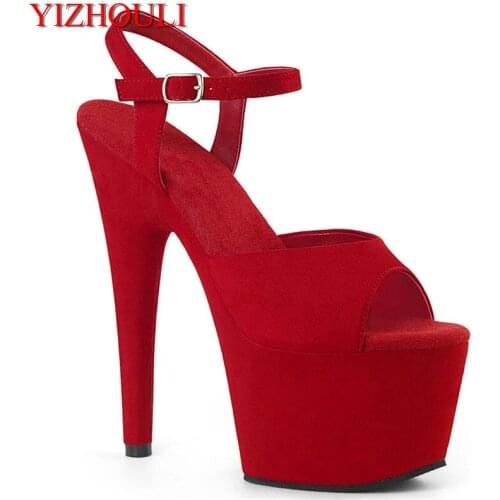 17cm stiletto summer sandals for women, 7in suede wrap, stylish pole dancing sandals