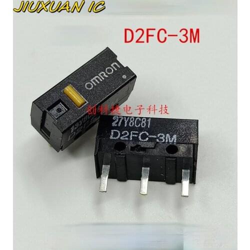 100% Original genuine microswitch D2FC-3M Yellow dot button universal 7N 10M 20M OF
