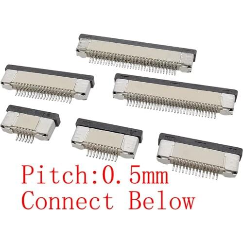 20Pcs FPC FFC Socket 0.5mm Pitch Flat Cable PCB Connector SMT ZIF 4P 6P 8P 10P 12P14P 16P 18P 20P 26P 30P 32P 34P 40P 50Pin