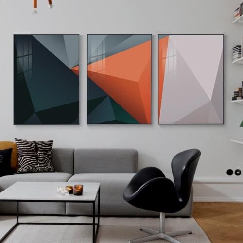 Abstract Minimalist style Dark Orange colour block Canvas Painting Posters and Print Wall Art Pictures For Living Room Bedroom