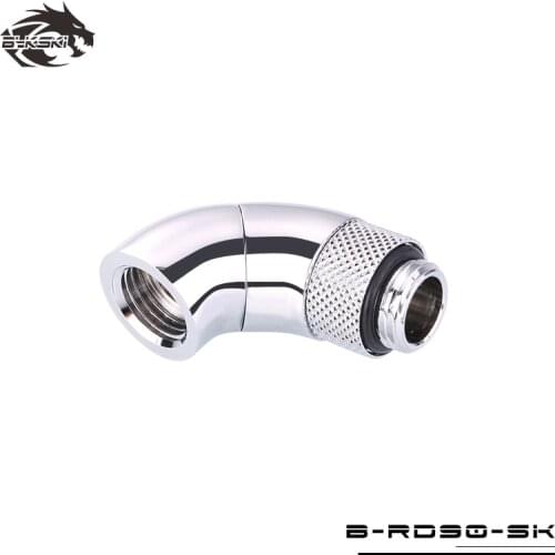 BYKSKI G1/4'' Thread 90 Degree Rotary Fitting Adapter Rotating 90 degrees water cooling Metal Adaptors B-RD90-SK