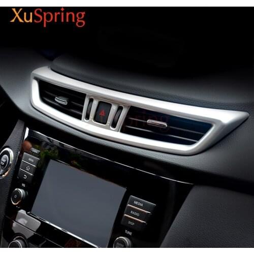 Car Control Centrol Air Vent Ooulet Frame Cover Trim Stickers Garnish For Nissan Qashqai J11 X-trail T32 2014-2020 Accessories