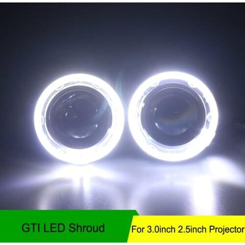 Free Shipping 2pcs/lot Autoki 3.0" high quality GTI led angel eye DRL Shroud Cover Mask Without bi-xenon projector lens