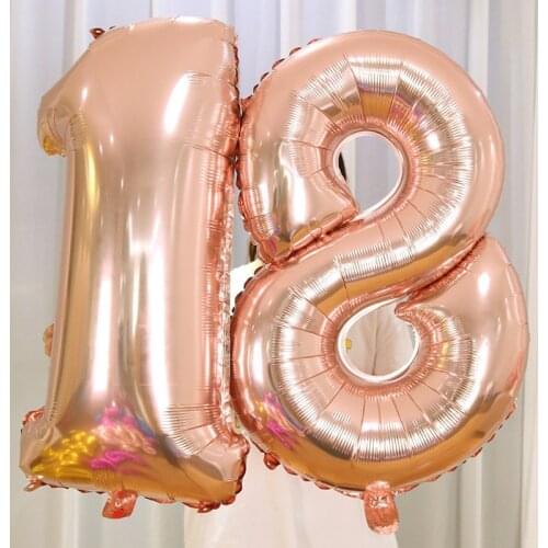 Big Size Ballon Chiffre Sliver Rose Gold Number Balloon Birthday Wedding Party Decorations Foil Balloons Kid Boy Toy Baby Shower