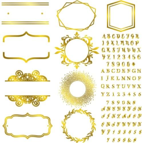 Letters Alphabets Borders Wreath Frames Metal Hot Foil Plates for DIY Scrapbooking Letterpress Embossing Paper Cards Crafts 2019