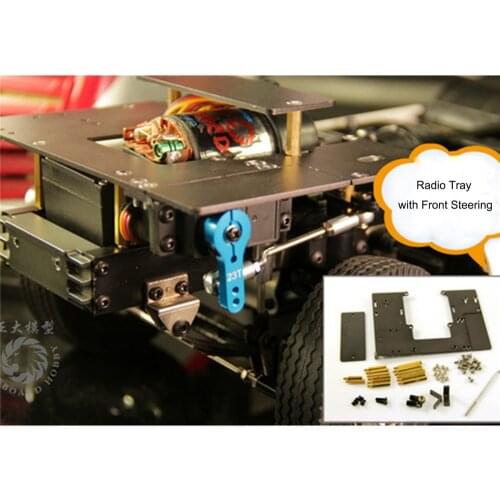 Board Car Shell Part for 1/14 Tamiya RC Tractor Durable Metal Steering Servo Mount RC Tractor Cab Floor Upgrade Kits