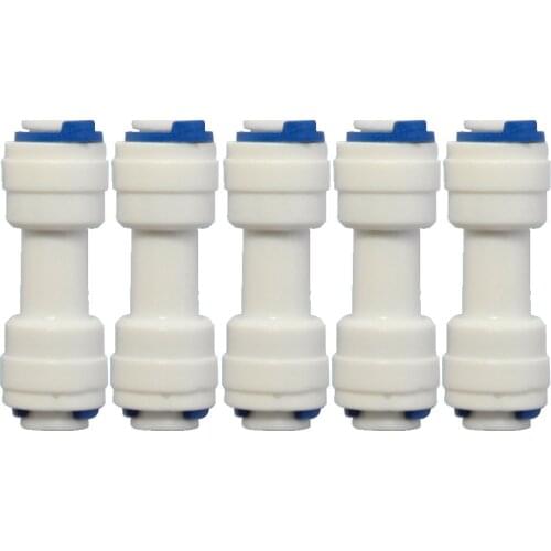 5 PCS K154 1/4" Equal Straight Tube OD Quick Connect Connector Fitting RO Water Reverse Osmosis Aquarium System Straight union