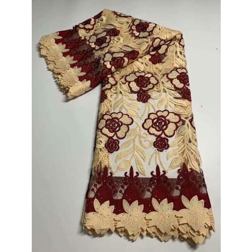 French Tulle Lace Fabric 2021 High Quality Lace African Guipure Lace Fabric For Wedding Nigerian Net Lace Fabrics Sewing 5Yards