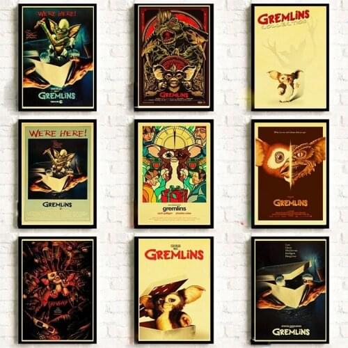 Classic Thriller Movie Gremlins Retro Poster Good Printed Home Room Wall Decorative Painting Sticker