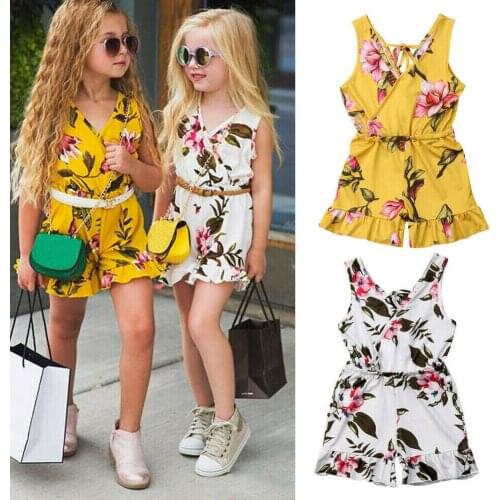 Citgeett Summer Toddler Kids Baby Girls Floral Sleeveless Romper Jumpsuit Outfits Fashion Playsuits Dropshipping Clothing