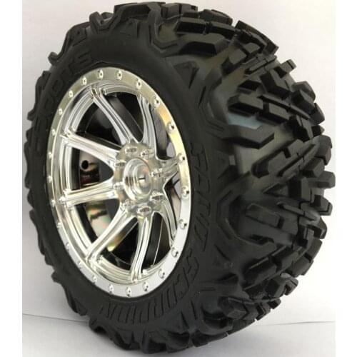 Original Arrma 1/10 short course car silver 8 spoke wheel tire set for VKAR HQ 717 1PC