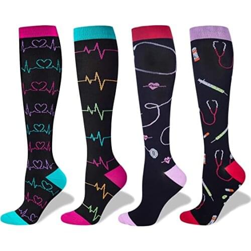 New Compression Socks Calf Medical Varicose Veins Circulation Nursing Sock Graduated Pressure Anti Fatigue Compression Stockings