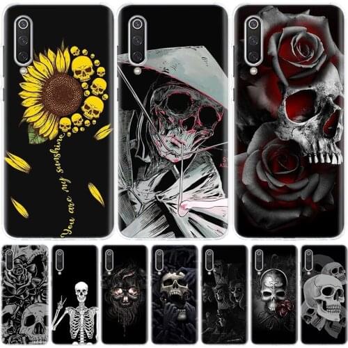 Fashion Retro Style Flower Skull Phone Case for Xiaomi Note 10 Mi 11 9 8 CC9 5X 6X A1 A2 A3 9T 10T Lite Pro Poco F1 X3 NFC F3 Co