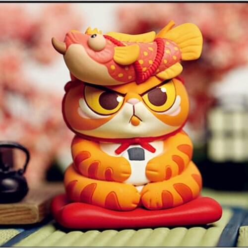 There Is A Blind Box with Food on The Head, The Doll, The Cat, The First Desktop Collection, and The Surrounding Trendy Play