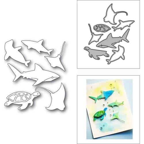 New 2021 Ocean World Deep Sea Fish Metal Cutting Dies for DIY Scrapbooking and Card Making Decorative Embossing Craft No Stamps