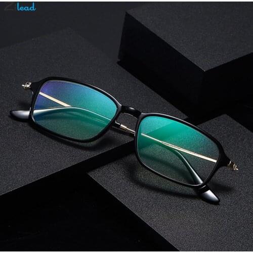 Zilead Thin Frame Reading Glasses Unisex Metal Square Blue Light Blocking Presbyopia Eyeglasses Mens Business Glasses With+1+4