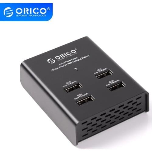 ORICO 4 Port USB Charger With Power Adapter Home Power Center Surge Protector With Charging Station For Phone Tablet Smart Watch