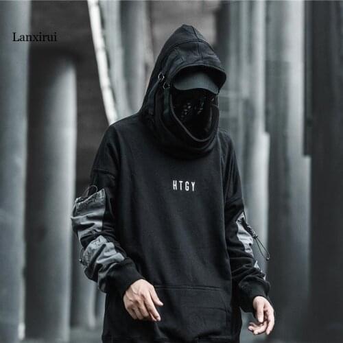 Couple Work Jacket Mens Autumn and Winter Loose Windbreaker Mid-length Hong Kong Style Tooling Hooded Jacket