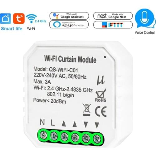 Tuya Smart Life WiFi Curtain Switch Module for Roller Shutter Blind Motor DIY Smart Home Google Home IFTTT Alexa Voice Control