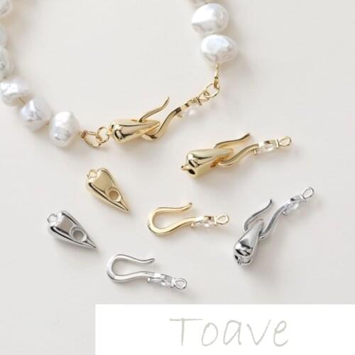14K gold plating true gold exquisite love O+T buckle link buckle diy beaded bracelet necklace basic