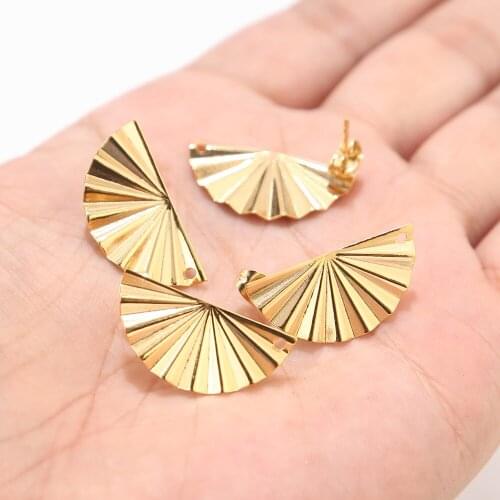 10pcs Blank Round Earring Settings Post Ear Stud Loop Components for Earring Making 25mm