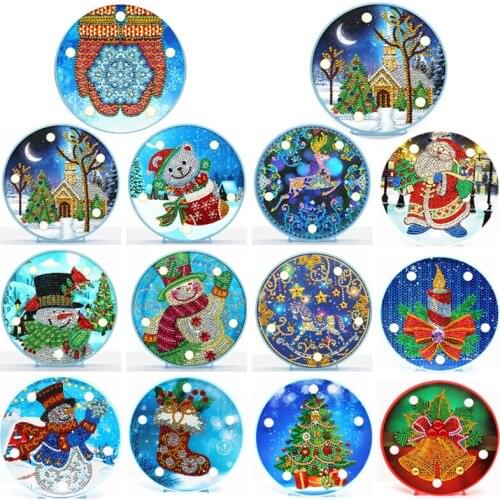 LED Decoration Christmas Light DIY Diamond Painting Light Bedroom Night Lamp Home Desk Decorative snowman Snow scene Night Lamp