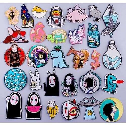 Japan Anime Patch Embroidered Patches For Clothing Iron On Patches For Clothes Cute Sticker Patch On Clothes Jacket Applique Diy