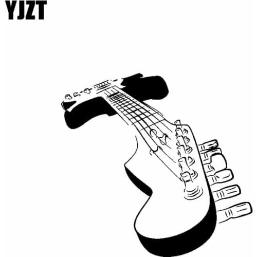 YJZT 17.8CM*17.1CM Electric Guitar Music Deck Vinyl Decal Car Sticker Motocycle Black Silver C13-000626