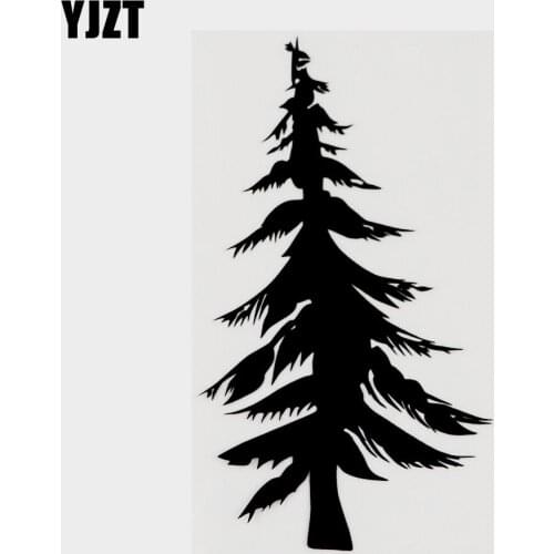 YJZT 8.7CM×15.4CM Plant Tree Vinyl Personality Car Sticker Decal Black/Silver 18B-0171