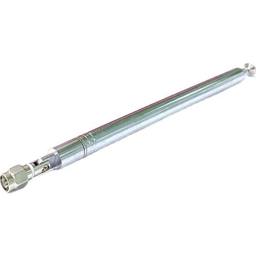 10 sections FM Radio Antenna Telescopic 1.2m Stainless Steel Aerial SMA/Inner Thread/Flat/BNC/F/TV Connector