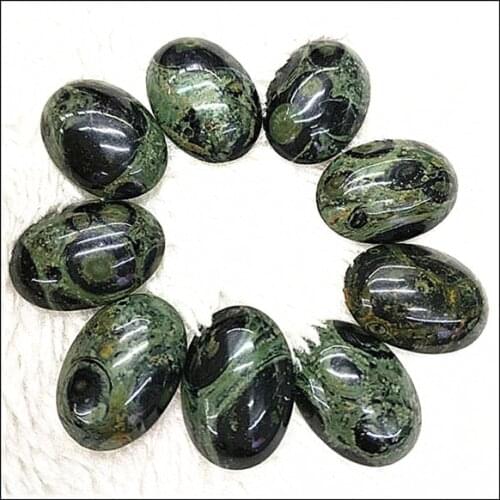 10pcs nature polar jad stone cabochons oval shapes 18x25mm diy beads accessories no holes green pot stone