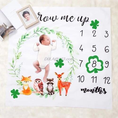 100x100cm Infant Baby Milestone Blanket Photo Photography Prop Blankets Backdrop Cloth Calendar Bebe Boy Girl Photo Accessories