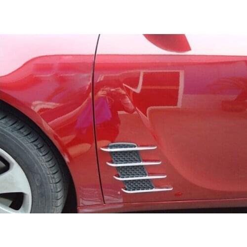 2Pcs Cool Chrome Shark Gills 3D Car Stickers Side Vent Air Flow Sticker for JAGUAR car All models are general