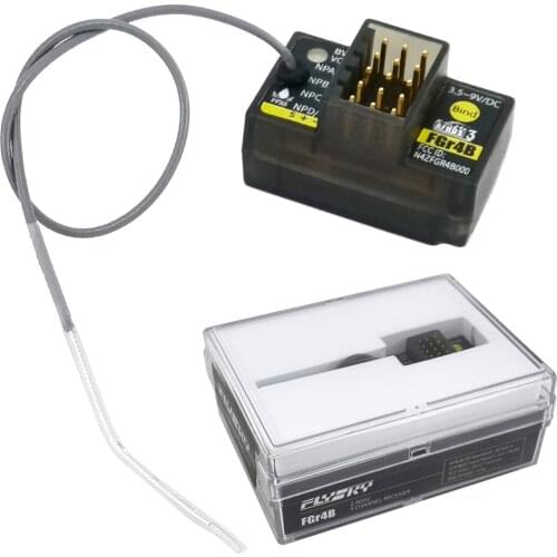 FlySky FGr4B 4-Channels Single Antenna Two-Way Receiver Support All AFHDS3 Transmitters For Racing Car / Speed Boat Rc Parts