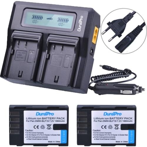 2X 1860mAh DMW-BLF19 DMW-BLF19E DMW-BLF19PP BLF19 BLF19E Battery +LCD Display Dual Quick Charger for Panasonic Lumix GH3 GH4 GH5